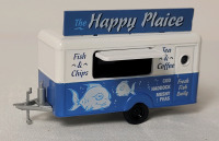 Oxford " The Happy Plaice " Fish & Chips Mobile Trailer Diecast , 1:76 Scale . Model # 76TR005