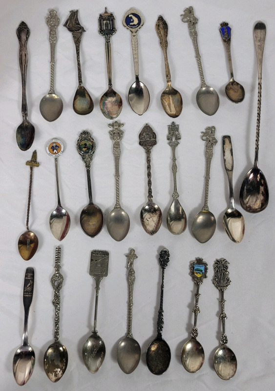 24 pcs. Vintage Souvenir Spoons .