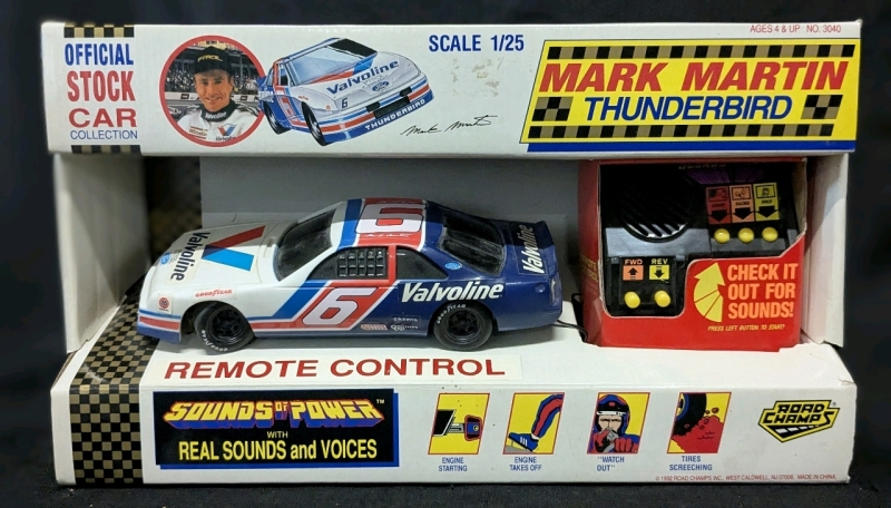 1992 As-New Road Champs SOUNDS OF POWER 1:25 Scale Remote Control Mark Martin Thunderbird #6 : Official Stock Car Collection