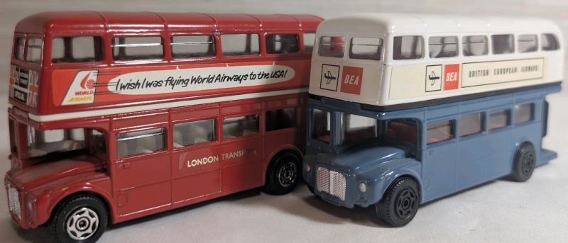 2 Diecast Corgi AEC Routemaster Double-decker Busses