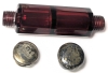 Vintage Ruby Red Glass Double-Ended Monogrammed Perfume Bottle & Corkscrew + Cranberry Glass Sugar Shaker | Up to 5.75" Tall - 2