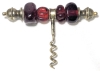 Vintage Ruby Red Glass Double-Ended Monogrammed Perfume Bottle & Corkscrew + Cranberry Glass Sugar Shaker | Up to 5.75" Tall - 5