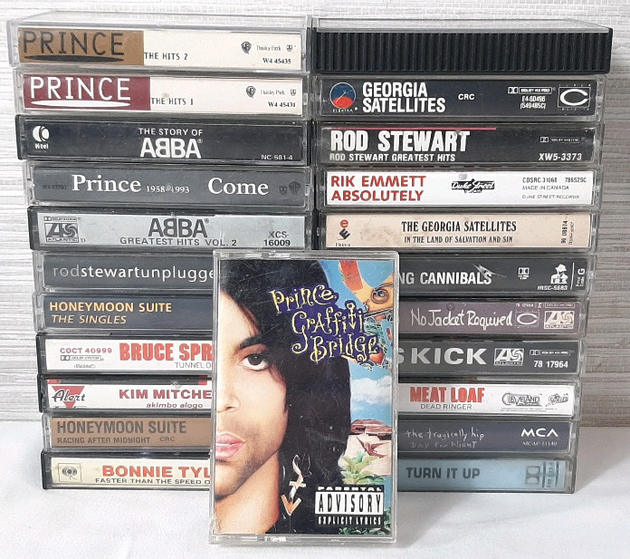 Lot of 23 80's to 90's Pop and Rock Cassettes, Including Phil Collins, Abba, Bruce Springsteen, Prince and More