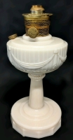 Vintage Aladdin Mantle Lamp Company Nu-Style Lincoln Drape Milk Glass Kerosene Lamp Base Model B | 14" Tall