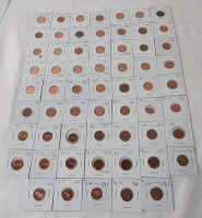 1965-1968 Canadian High Grade 1 Cent Pennies (61 Coins)