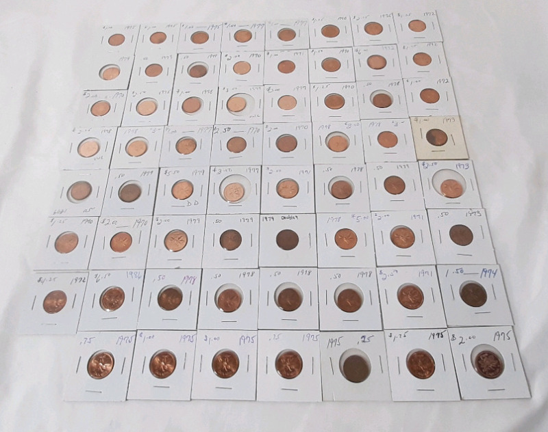 1970s Canadian High Grade 1 Cent Pennies