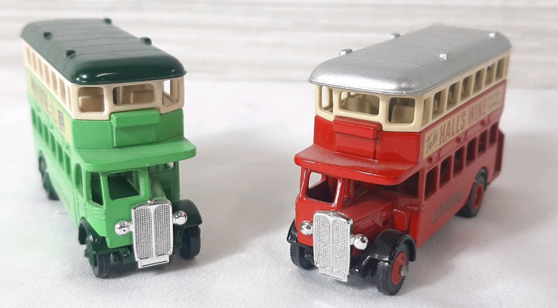 2 Bledo Toy Double Decker Buses