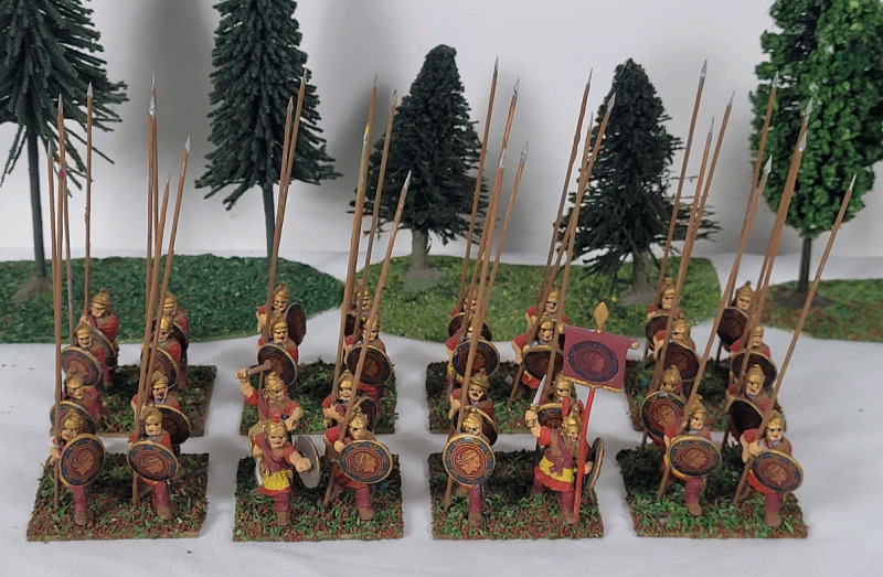 Eight (8) Sets Handpainted Macedonian Phalangites Foot Soldiers Wargaming 28mm Lead Miniatures .