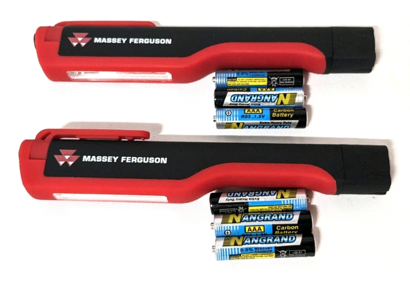 2 New Massey Ferguson LED Pocket Clip Flashlights