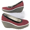 Ladies Size 38 | FLY LONDON Perforated Suede Leather Red Rockabilly Wedge Heels