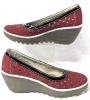 Ladies Size 38 | FLY LONDON Perforated Suede Leather Red Rockabilly Wedge Heels - 2