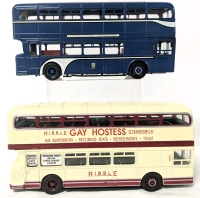 2 CORGI Diecast Double Decker Leyland Atlantean Buses | 97230 Ribble Gay Hostess Standerwick & 97231 Kingston upon Hull City Transport Rt 22 Cottingham Road | 3.4" Tall