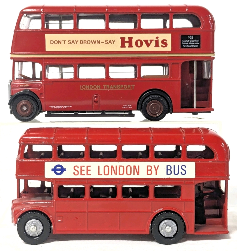 EFE & Lonestar 1:76 Scale Diecast Double Decker Buses | AEC Regent #105 Shepherds Bush 'Hovis' & #29 Victoria 'See London by Bus | 2-2.5" Tall