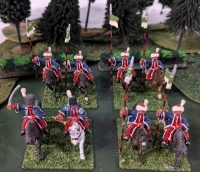 4 Pairs (8 Total) Hand Painted Lead Miniature Calvery. Labelled Bosniak Uhlan. 2" Tall. On Flocked Bases