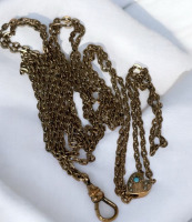 C & H Co 48 Inch Slider Chain Fob with Heart Bolo 1898 - 1922