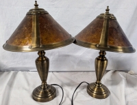 2 Tiffany Sutter Style Portable Lamps. 16" Tall. Requires Type B Bulbs, Unable to test.