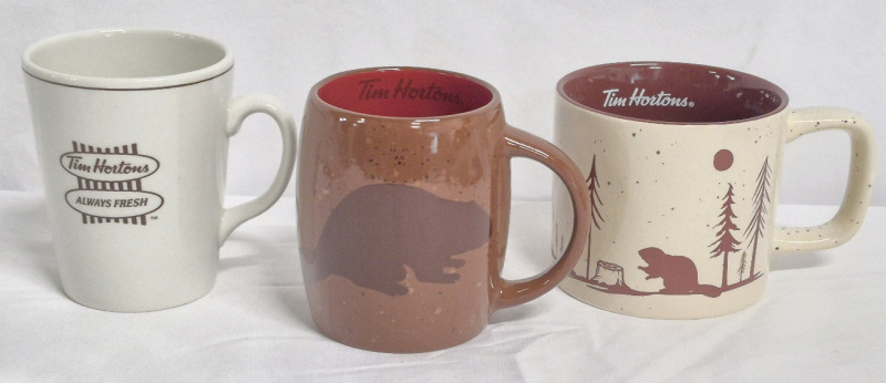 3 Like New Tim Hortons Mugs - Tallest is 4.25"