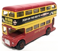 CORGI 469 1:76 Scale Diecast AEC Routemaster Bus; London Transport HMV Shop Linker: Knightsbridge, Regent St, Oxford St | 2.5" tall