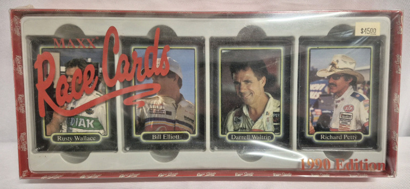 New 1990 Edition 200 Maxx Racing Cards Complete Hobby Set - Rusty Wallace, Bill Elliott, Darrell Waltrip & Richard Petty +