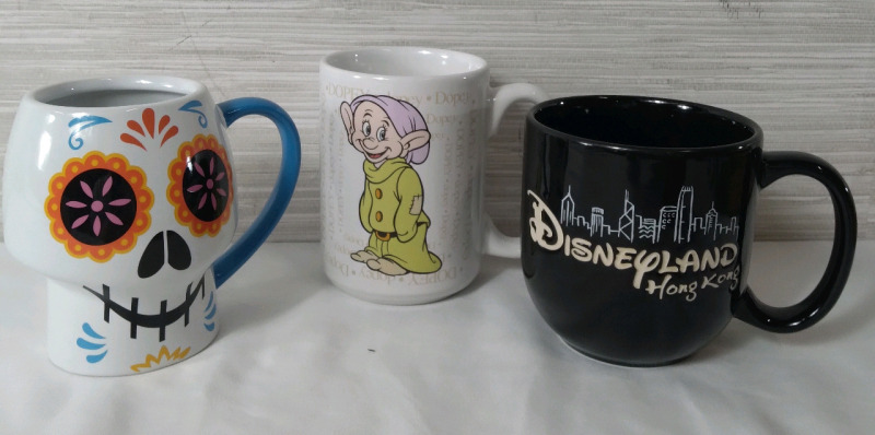 3 Like New Disney Mugs sizing from 4"-4.5"
