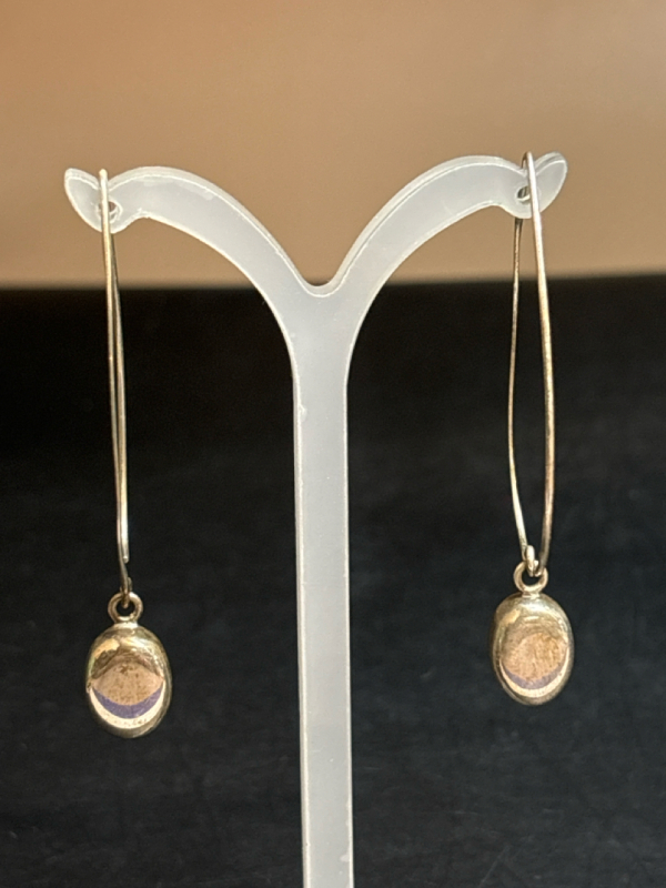 Silpada Sterling Bean Threader Earrings 925 Sterling Silver Oval Dangle