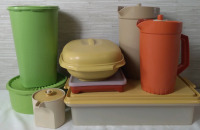 Huge Tupperware Lot Jugs, Ice Cube Trays, Containers. Juice Tub is 7.5" and Biggest Container is 15"