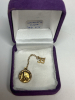 1939 NY Worlds Fair w/ Trylon & Perisphere Lapel Pin Vintage Official Metal Nyc New York City Pinback With Chain - 2