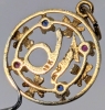 Lovely Signed 10K Gold Sweet 16 Charm with Claw Set Pink + Blue Sapphires | 0.65" Diameter - 4