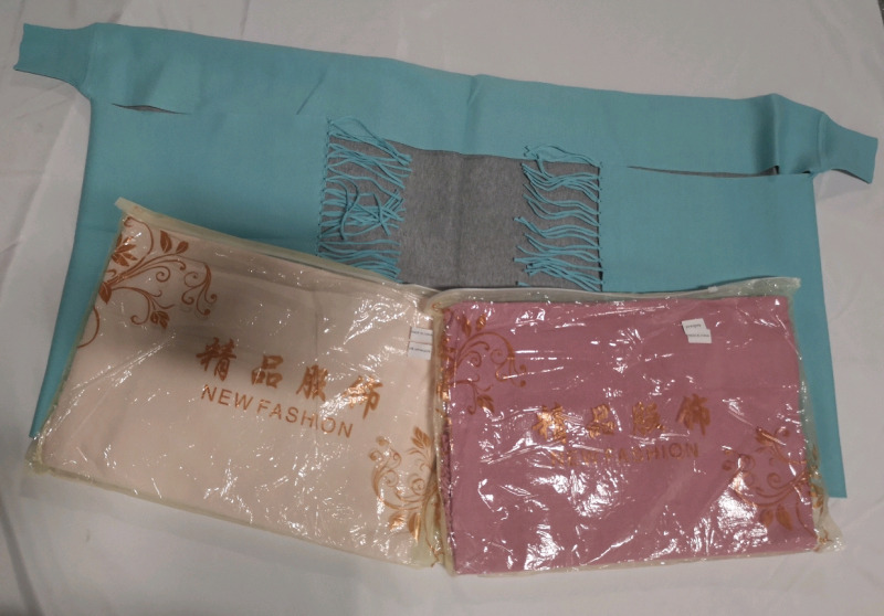 3 New Shawls - Aqua, Pink, White by New Fashion