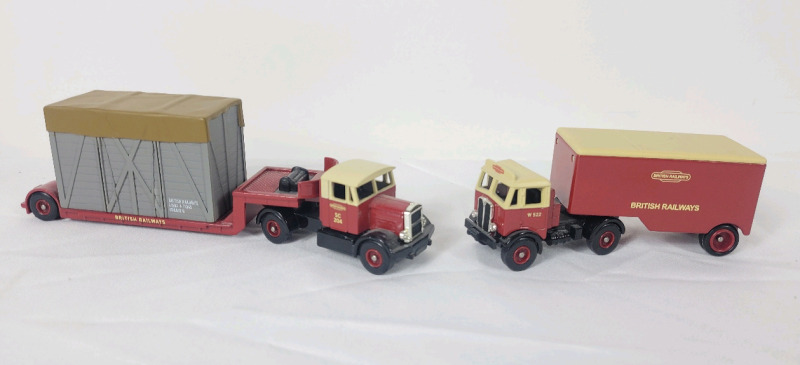 LLEDO Days Gone Trackside AEC & SCAMMELL Trucks in BRITISH RAILWAYS Diecast Livery Trucks , 1:72 Scale . Complete Set .