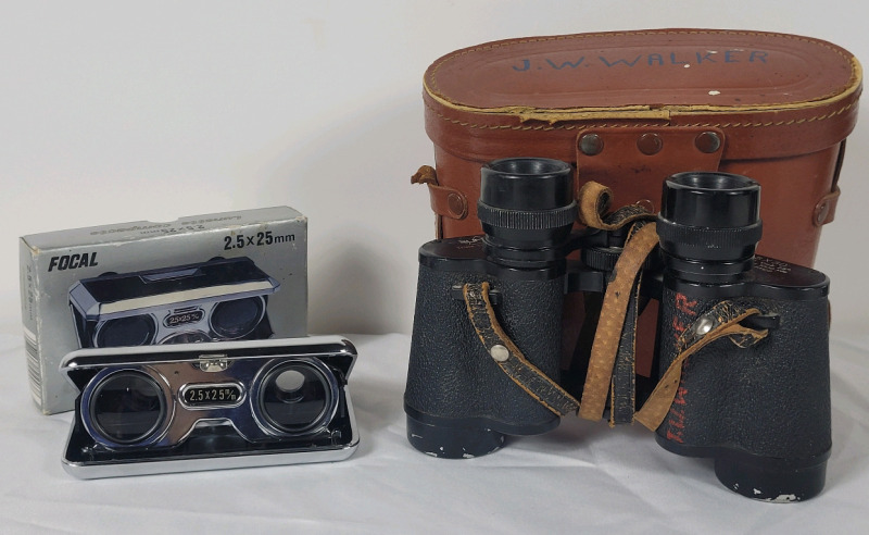 Summit 8×30 Binoculars with Case & Focal 2.5×25mm Opera/Sport Binoculars . Both tested working