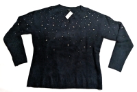 New TALBOTS Rhinestone & Pearl Embellished Sweater (Size Medium)