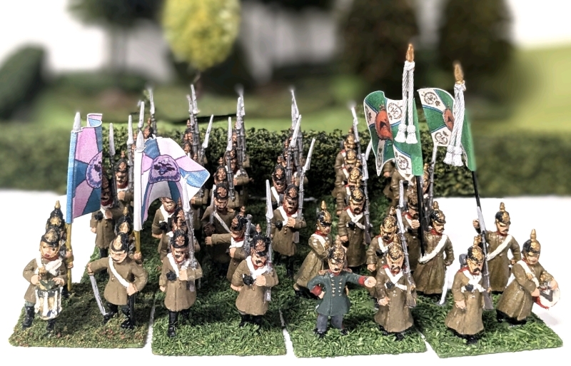 40 (Forty) 28mm Handpainted Cast Metal Wargaming Figures on Flocked Bases : 1st & 2nd Battalion Vladimir Regts | Up to 1.5" Tall