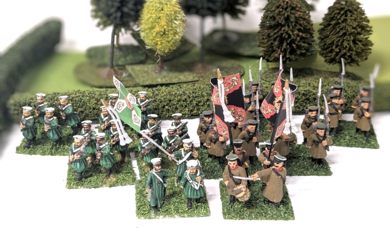 39 (Thirty Nine) 28mm Handpainted Cast Metal Wargaming Figures on Flocked Bases : Unlabeled & 1st & 2nd Battalions 31st Uglitsky Jaeger Regt | Up to 1.5" Tall