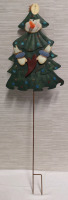 New Metal Tree/Snowman w Blinking Nose Light | Garden Stake Yard Art - 40" Tall