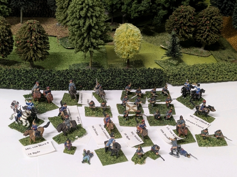 16 Mounted Generals + 27 Foot Soldiers (+ 1 Dead Guy) | 20mm Handpainted Cast Metal Wargaming Figures, Most on Flocked Bases | Up to 1.15" Tall