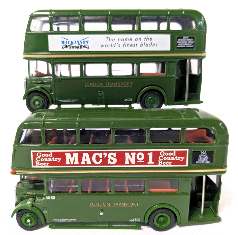 2 EFE 1:76 Diecast Double Decker R.T. / R.T.L. Buses: Routes 303A Brookman's Park STN & 396 Epping | 2.15" Tall ea