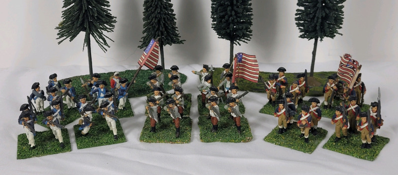 Twelve (12) Sets Handpainted " American Revolutionary War " 28mm Lead Miniature Soldiers