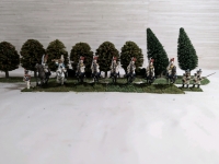 7 (11 Units) Handpainted Metal Based Sets Napoleonic Cavalry & Infantry Units On Flocked Bases Approx. 2" On Horseback & 1.25" Infantry