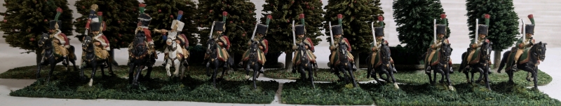 6 (12 Units) Handpainted Metal Based Sets Napoleonic Cavalry Units On Flocked Bases Approx. 2"