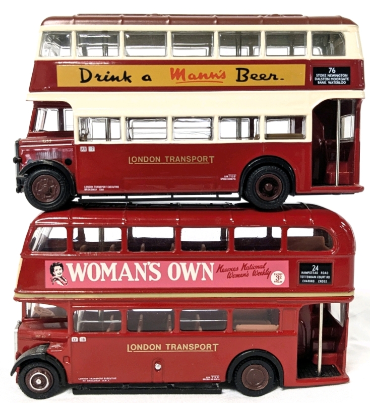 2 EFE 1:76 Diecast Double Decker Buses: R.T. / R.T.L. Route 24 Camden Town & 76 Stoke Newington | 2.15" Tall ea