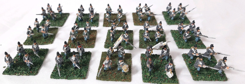 15 Flats, 60 Lead Paint Soldiers in Total, Napoleon 1812 Infantry Soldiers | 26mm Tall