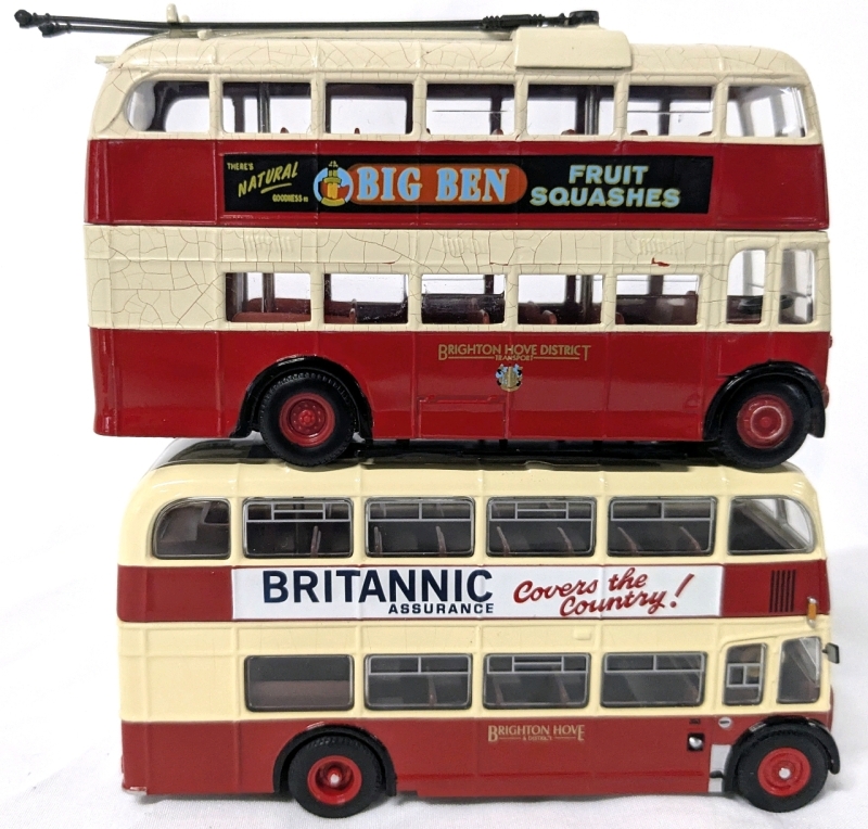 2 CORGI 1:76 Diecast Double Decker Buses | Weymann 42 Brighton STN & Bristol Lodekka 46 Hollingbury | 2.15" - 2.25"