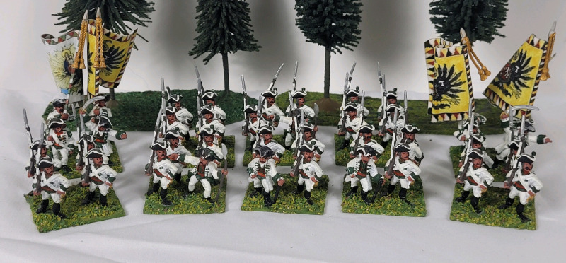 Ten (10) Sets Handpainted " Austria/Hungarian Infantry Regiments Seven Years War " 28mm Lead Miniatures