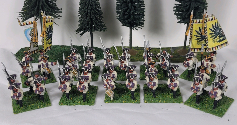 Ten (10) Sets Handpainted " Austria/Hungarian Infantry Regiments Seven Years War " 28mm Lead Miniatures