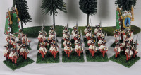 Ten (10) Sets Handpainted " Austria/Hungarian Infantry Regiments Seven Years War " 28mm Lead Miniatures