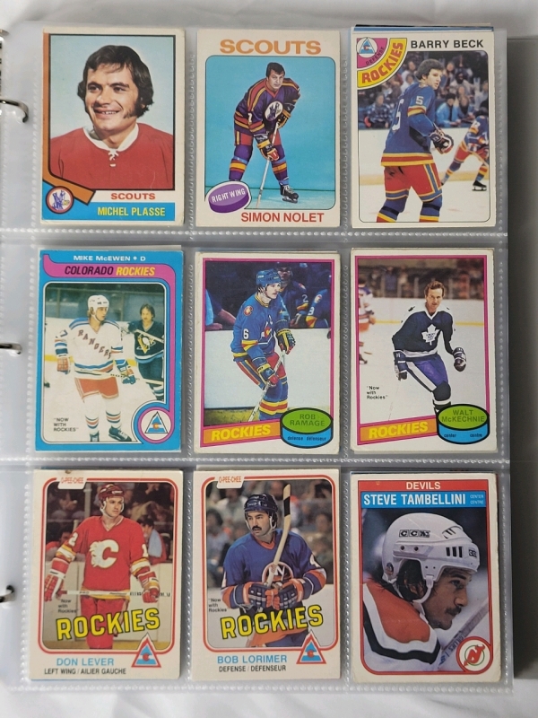 1974 - 2023 Kansas City Scouts , Colorado Rockies & New Jersey Devils NHL Hockey Trading Card Singles . 203 Cards , No Doubles