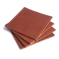 New Premium Leather Coaster Set (4 Handmade Coasters)
