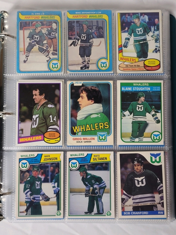 1979 - 2023 Hartford Whalers / Carolina Hurricanes NHL Hockey Trading Card Singles . 189 Cards , No Doubles