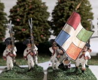 8 (32 Soldiers) Handpainted Metal Based Miniature US Civil War Infantry Units On Flocked Bases Approx. 1.25"